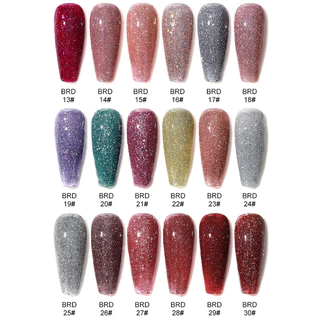 สีทาเล็บเจล AS สกลิตเตอร์ Flash สุดปัง 30 โทนสี ประกายวับทุกองศา BRD Set