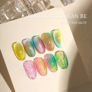 สีทาเล็บเจล สีไซรัป AS 9 เฉดสี เงางามดุจอำพัน มี 9 เฉดสีให้เลือก AGS Set