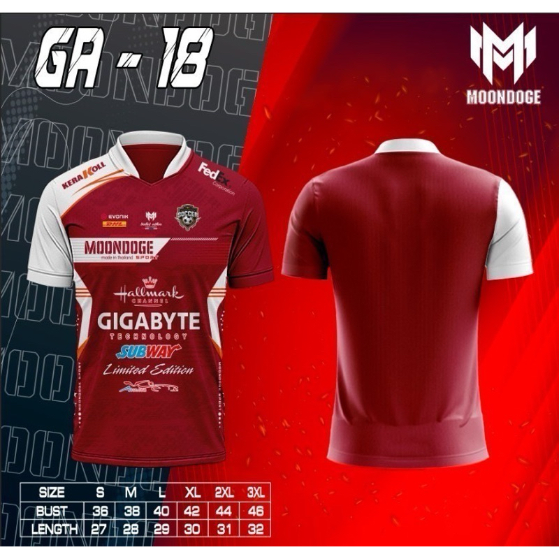 **ของแท้ ส่งไว** เสื้อกีฬาแขนสั้นคอห้าเหลี่ยม moondoge รุ่น GA-18