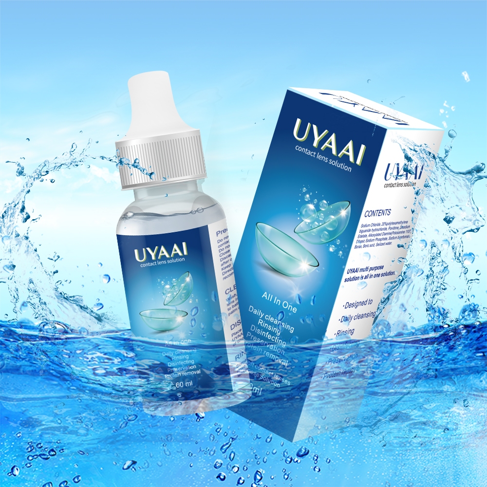 UYAAI น้ำยาป้องกันดวงตา คอนแทคเลนส์ใส 60 มล. น้ำยาดูแลพิเศษเพื่อปกป้องคอนแทคเลนส์