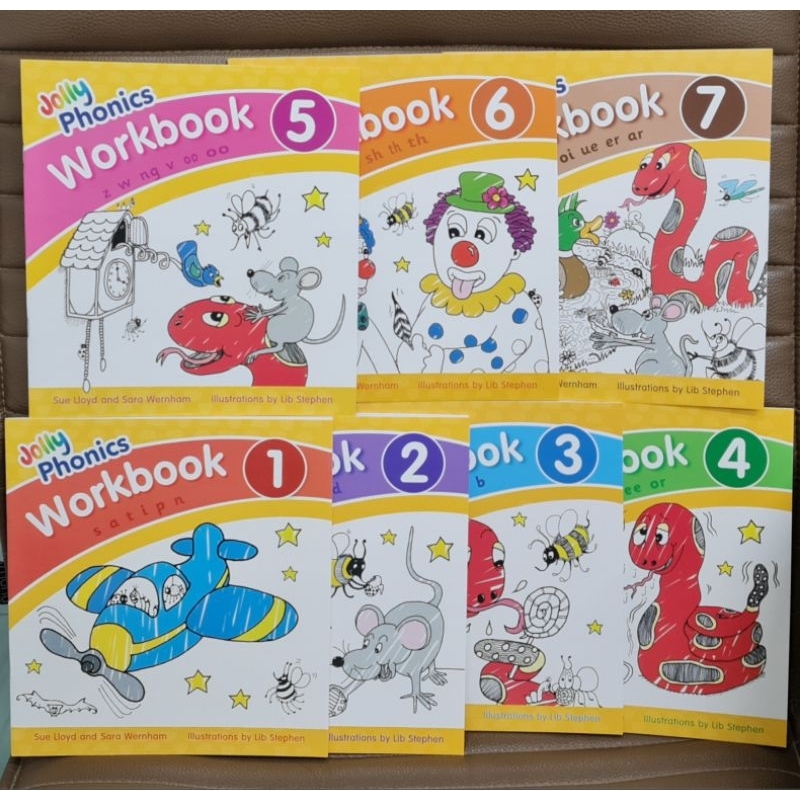 Set of Jolly Phonics Workbook work book 1–7 (In Precursive/ In Print letters)