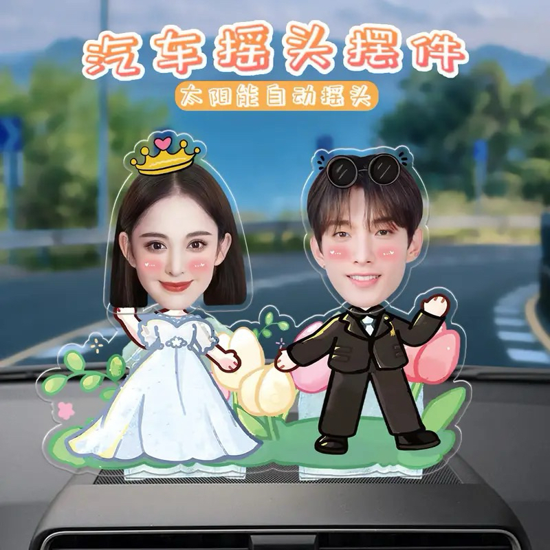 สแตนดี้อะคริลิคหัวดุ๊กดิ๊ก สั่งทำ แบบคู่ชุดแต่งงาน(พรีออเดอร์)