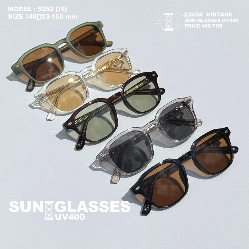 S5252[I1] แว่นตากันแดด กรอบน้ำหนักเบา แว่นตาใส่ได้ทุกรูปหน้า ลูกค้าสามารถนำกรอบรุ่นนี้เปลี่ยนเลนส์สายตาได้