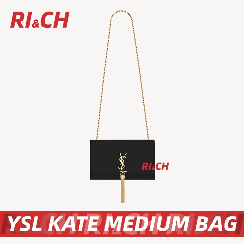 YSL Saint Laurent Kate Medium Bag in Embossed Leather #Rich ราคาถูกที่สุดใน Shopee แท้💯