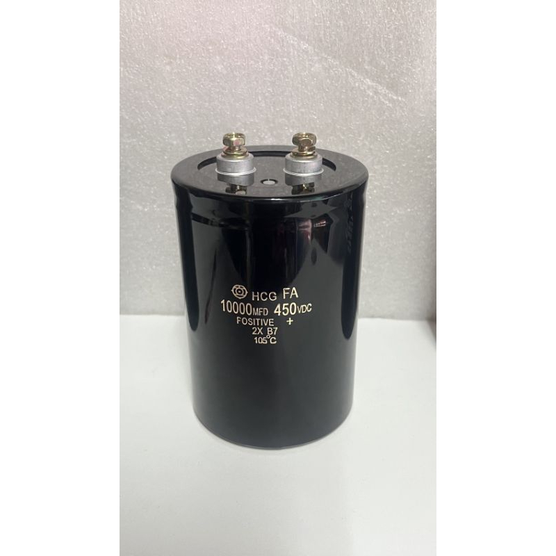 CAPACITOR 10000UF 450V ขนาดสูง13x9cm.(งานแท้) 10000UF 450Vdc Hitachi 105C คาปาซิเตอร์ สินค้าในไทย  C