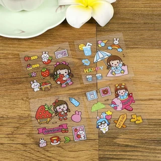 สติกเกอร์ ลายเยอะ น่ารักมาก กันน้ํา ตกแต่งDIY สําหรับสมุดโน้ต ขวดน้ํา ของขวัญ PET