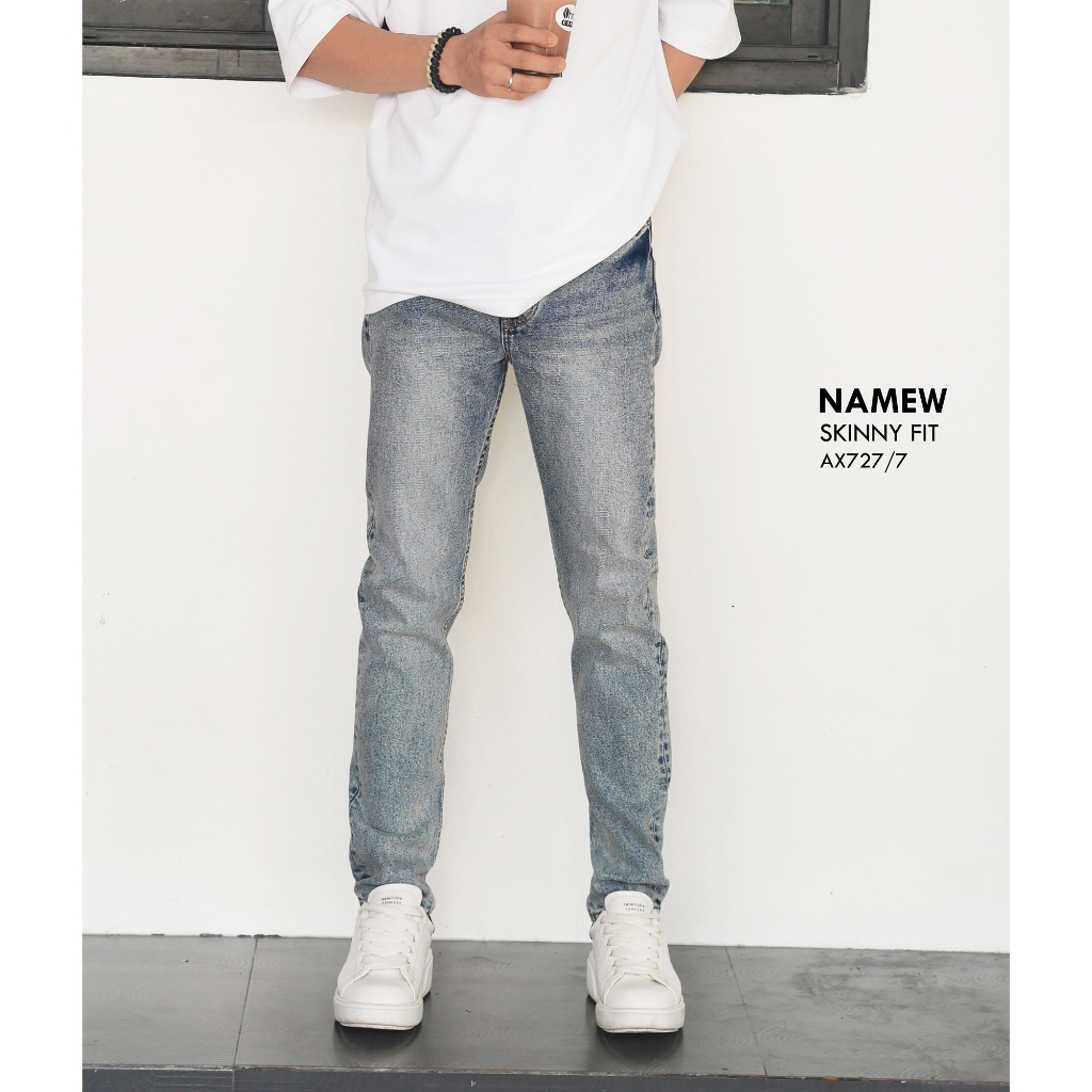 NAMEW Skinny Fit กางเกงยีนส์ทรงเดฟ NAMEW No.AX727/7