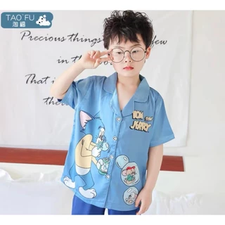 TT3333 SPS เซทชุดนอนเด็ก ชุดนอนผ้าซาตินชุดนอนแบบสั้นและแบบยาว สีพื้น ขนาด100-160พร้อมส่งไม่ต้องรอพรีให้นาน