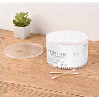 สำลีก้าน Cotton swab 500ชิ้น หัวคู่ ร้อมกล่อง ทำความสะอาดช่องหู ทิ้ง สะดวก สะอาด ถูกสุขลักษณะ