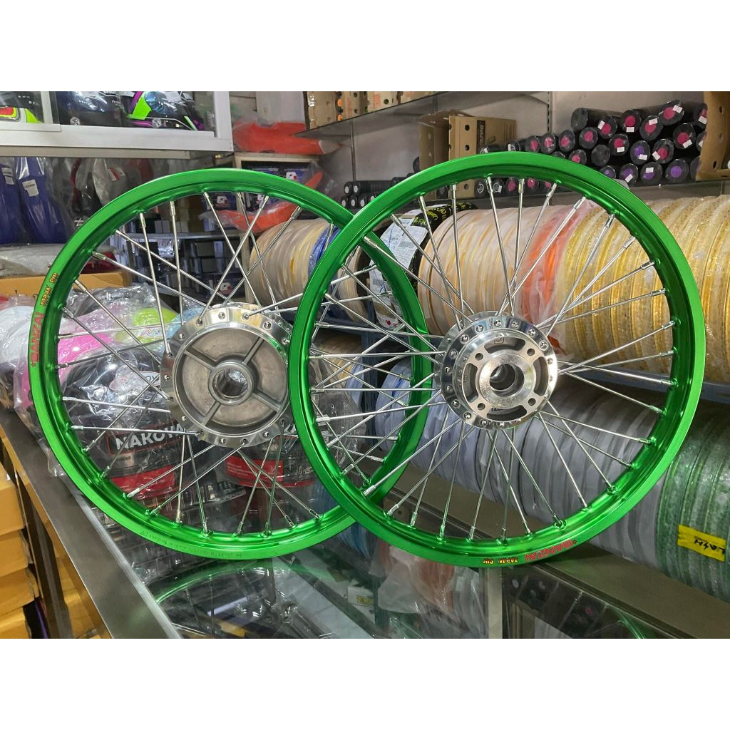 ชุดล้อ สำหรับYAMAHA สป้าค110 เบลR เมท111เฟรช(รุ่นดิสเบรคหน้า)วงล้ออลูมิเนียมเกรดดีดุมเงาพร้อมขึ้นซี่ลวดชุบเส้นใหญ่งานสวย - รูปที่ 4