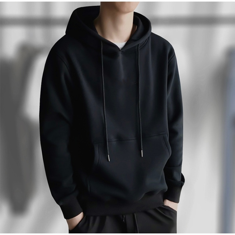 เสื้อแขนยาวผู้ชายแบบมีฮู้ด ผ้าวอล์ม ทรงหลวมใส่สบายได้ทุกโอกาส รุ่นWY-7055