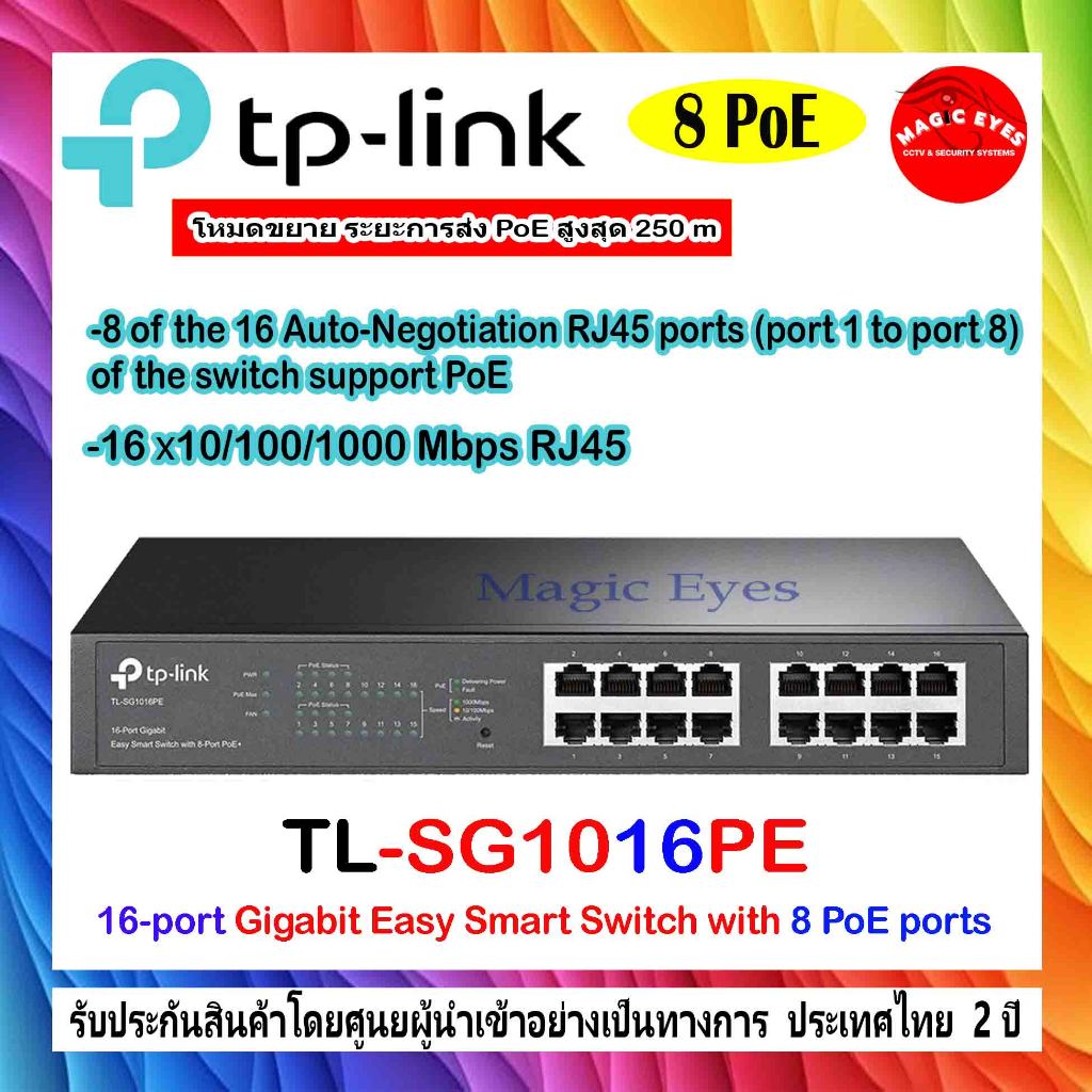 TP-Link  TL-SG1016PE (16-Port Gigabit Easy Smart Switch with 8-Port PoE+)