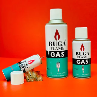แก๊สเติมไฟแช็ก Buga Gas Refill 50/130/300 กรัม สำหรับเติมไฟแช็กทุกรูปแบบ คุณภาพสูง