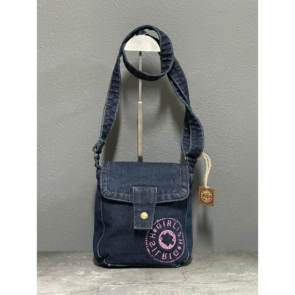 AEIOU No.233 กระเป๋ายีนส์ สะพายข้าง Girlish รุ่น PLUS ลิขสิทธิ์แท้ (กว้าง7.5นิ้ว สูง7.5นิ้ว) - รูปที่ 7