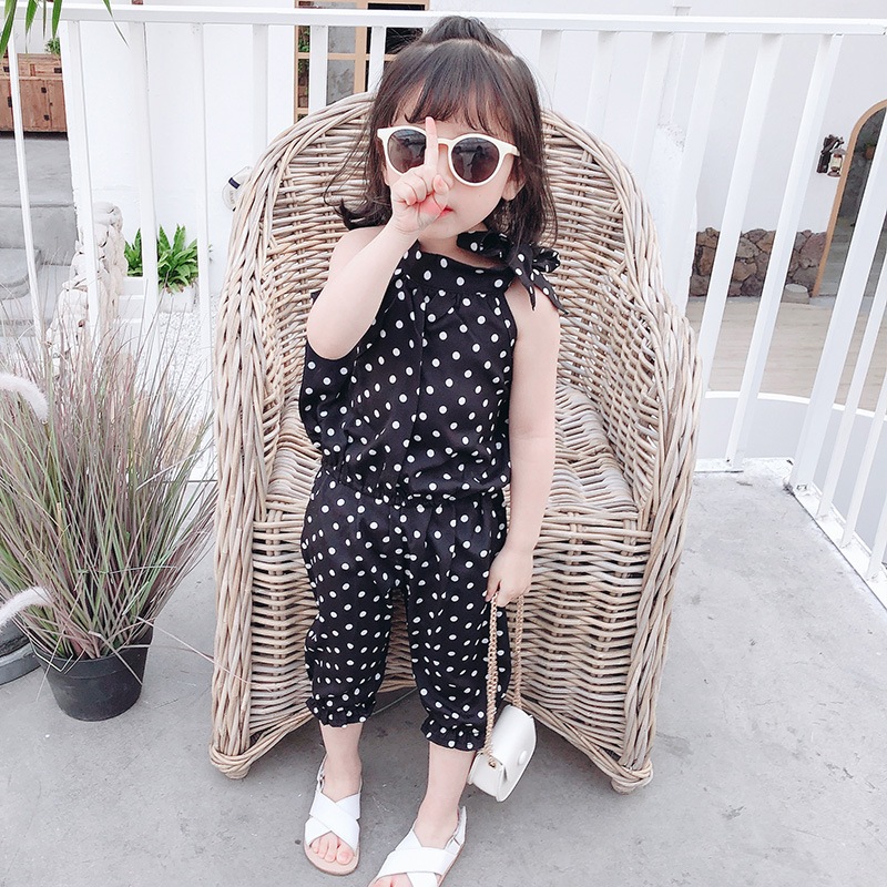 ชุดเซ็ทเด็กหญิง ชุดเด้ก 2ชิ้น เสื้อ+กางเกงขายาว ลายจุด ผ้าชีฟอง ลื่นๆใส่เย็นสบาย #11903 - รูปที่ 4