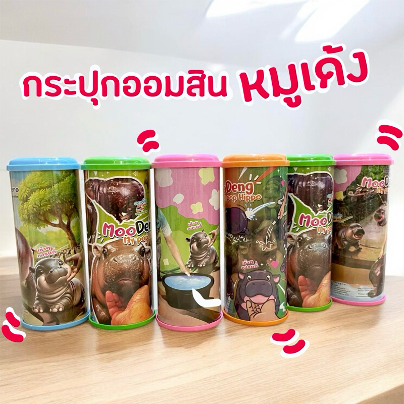 กระปุกออมสินลายหมูเด้ง Moo Deng พร้อมส่ง