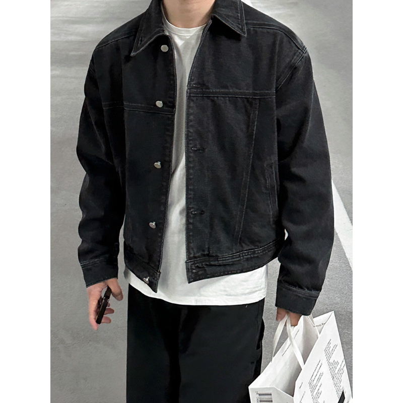 Retro Cropped Denim Jacket เสื้อแจ็คเก็ตยีนส์ ทรงครอป ยีนส์ฟอก