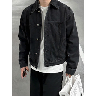 Retro Cropped Denim Jacket เสื้อแจ็คเก็ตยีนส์ ทรงครอป ยีนส์ฟ…