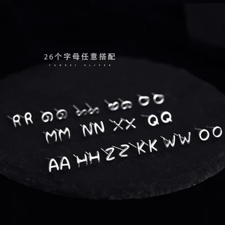 ส่งด่วน 💓 ต่างหูเงินลายอักษร S925