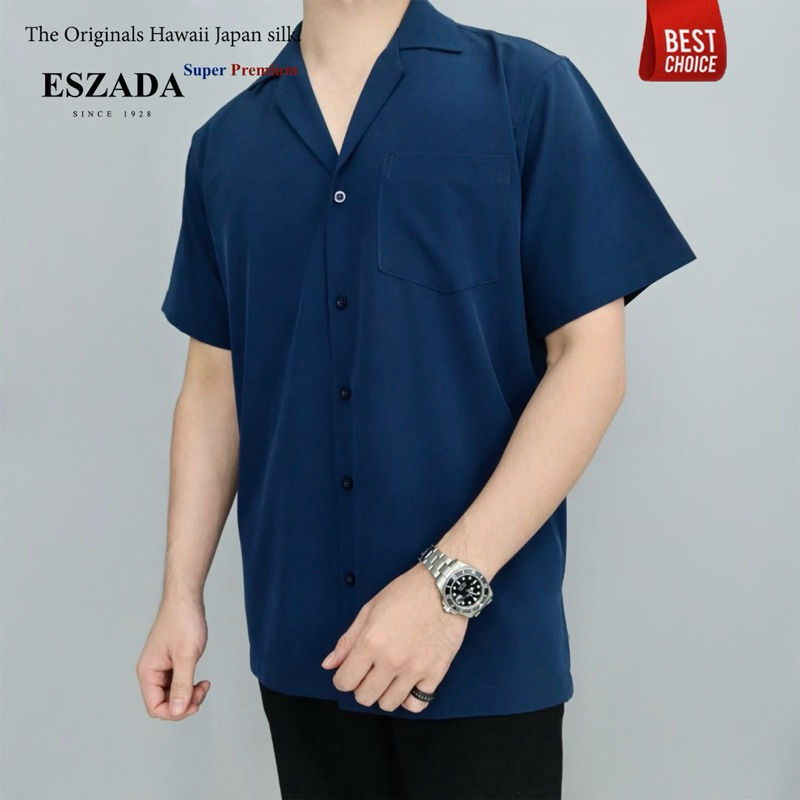 เสื้อเชิ้ตฮาวายแขนสั้นสีพื้นมินิมอลรุ่นซุปเปอร์พรีเมียม (H349) The Premium shirts Limited air Minimal Air A+