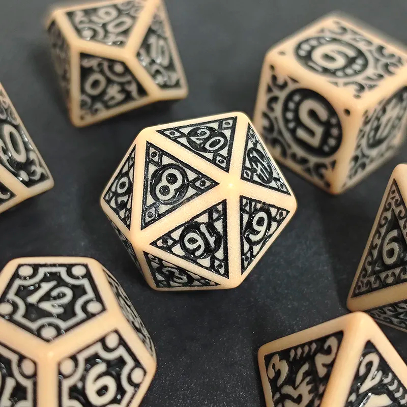 ANCIENT STONE Dice Set of 7 | ลูกเต๋า Dice For DnD D&D MTG RPG TRPG เกมกระดาน บอร์ดเกม Game ไพ่ทาโรต์ Magic เมจิก