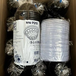 (ขายยกลัง) ชามพลาสติก ถ้วยพลาสติก ฝาปิดชาม รุ่น P213 เนื้อpp ถ้วยกลม ชาม45 เข้าไมโครเวฟได้