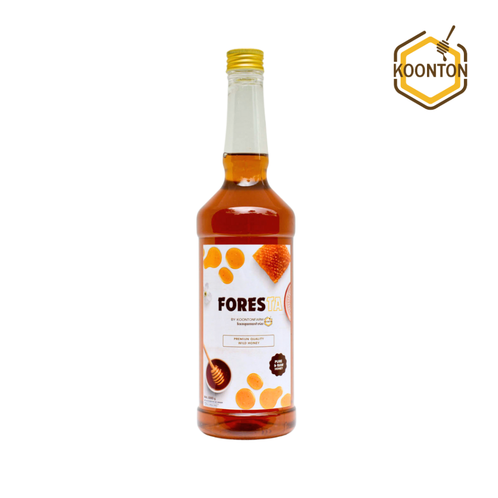 น้ำผึ้งเดือนห้า น้ำผึ้งแท้ น้ำผึ้งป่า น้ำผึ้งราคาประหยัด FORESTA ขนาด 1000 กรัม โดย กุนทนฟาร์ม