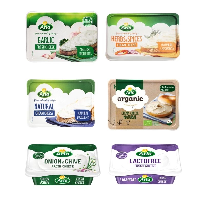 Arla อาร์ลา [Fresh Cheese (เฟรช ชีส) & Cream Cheese (ครีมชีส)] เนื้อครีมนุ่มฟู ผลิตจากนมวัวแท้ เหมาะ