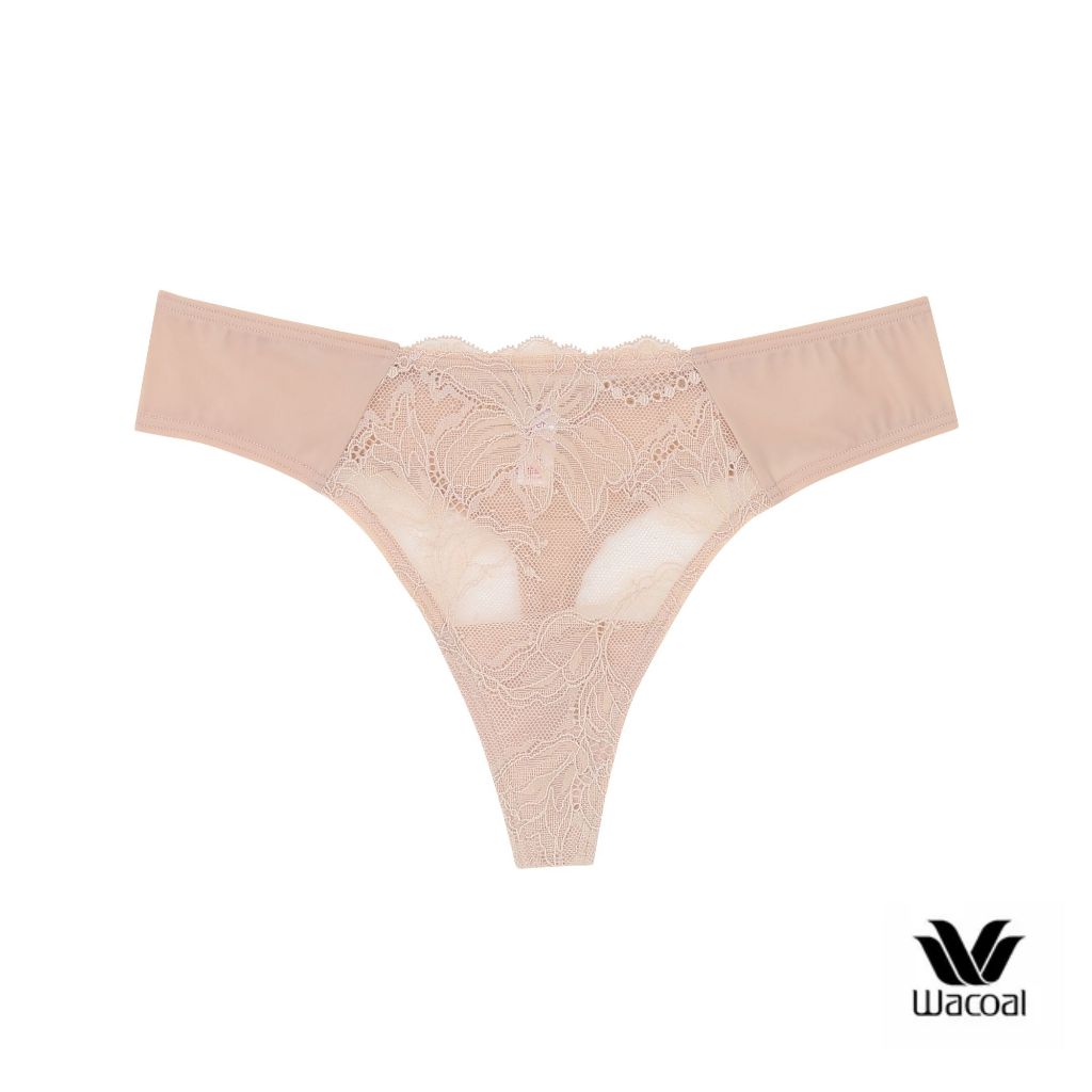 Wacoal Panty กางเกงในลูกไม้ รูปแบบจีสตริง (THONG) รุ่น WU7C21 สีเบจ (BE)