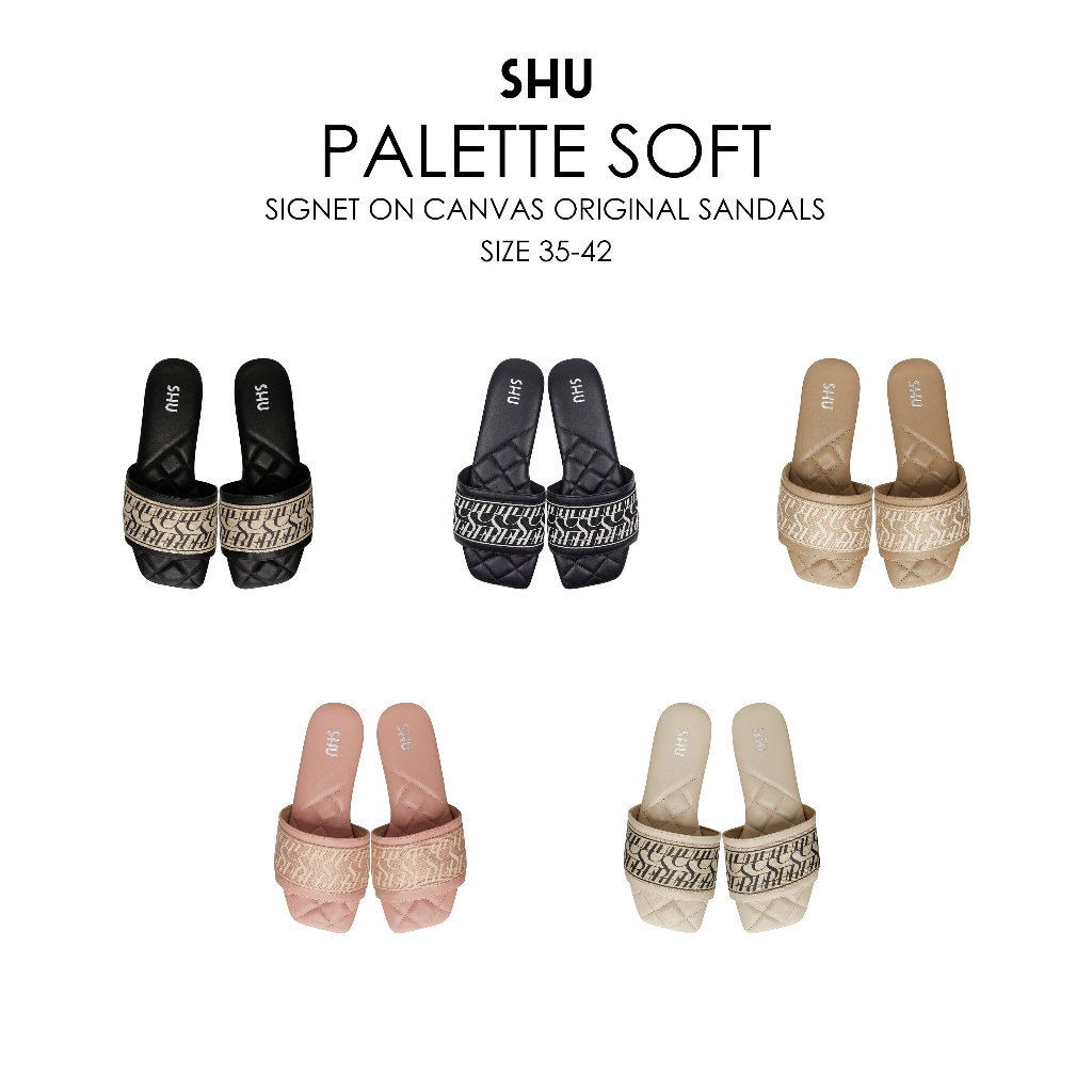 SHU PALETTE SOFT SIGNET ON CANVAS ORIGINAL SANDALS รองเท้าแตะ