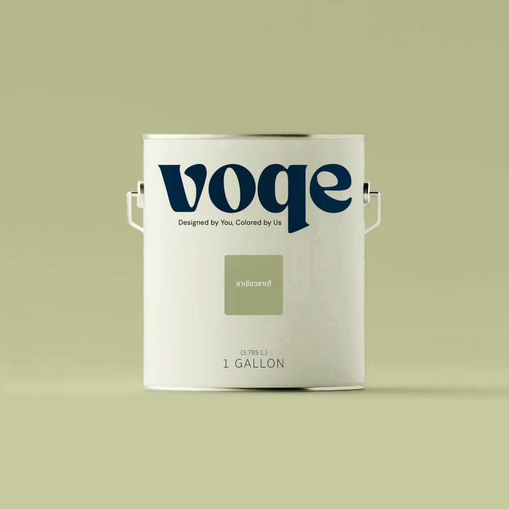 Voqe สีน้ำอะครีลิคแท้100% เฉดสี ชาเขียวลาเต้ ทาบ้าน ทาอาคารเกรดพรีเมี่ยม เนื้อสีเยอะ