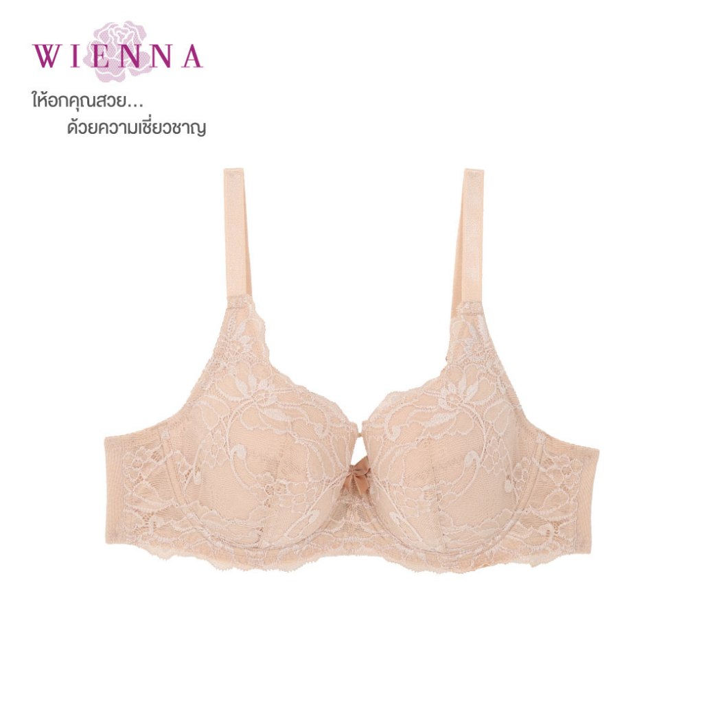 WIENNA  Beauty 5 Cup  เสื้อชั้นใน CLASSY LACE DB21413 (BigSize) สีดำ สีเนื้อ Rose Lily