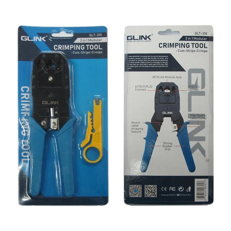 คีมเข้าหัวสายแลน Lan/สายโทรศัพท์ GLINK รุ่น GLT-001 (GLT-01) คุณภาพดี ทนทาน *ของแท้