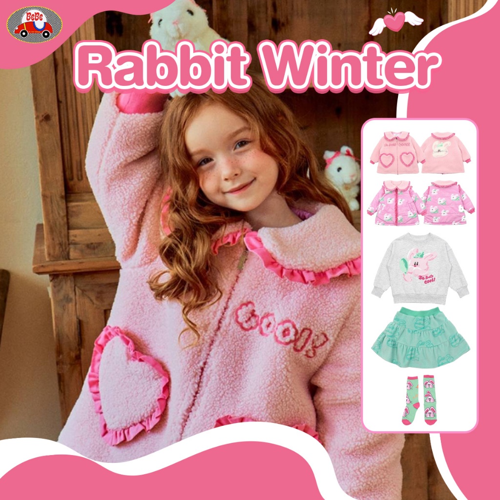 BeBe (mattburry พร้อมส่ง นำเข้าเกาหลี) เสื้ือโค้ทกันหนาวเด็ก overcoat เสื้อแจ็กเก็ต kids coat ลายกระต่าย