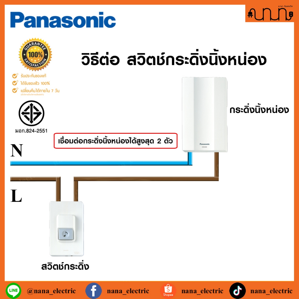 สวิตช์กดกระดิ่งชนิดกันน้ำ(สีขาว-สีดำ) มาตรฐาน IP44 Weather Proof Push Button For Door Chime 1A 250V Panasonic EGG331-335 ราคา ถูกที่สุด ดีลบีเคเค แกลเลอรีภาพที่ 4