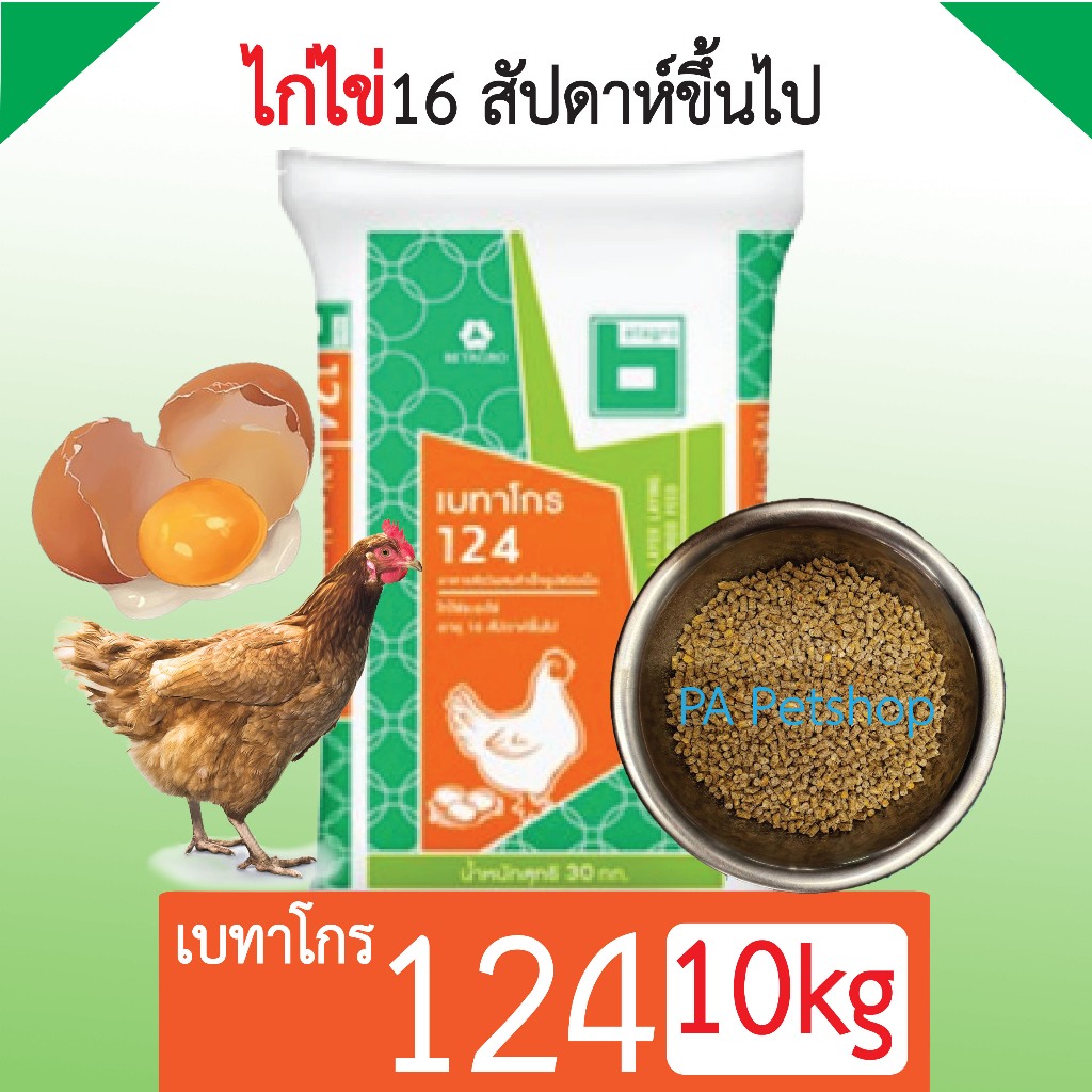 พร้อมส่ง!! เบทาโกร 124_สูตรอาหารไก่ไข่ 16สัปดาห์ขึ้นไป(แบ่งขาย 10 กิโล)
