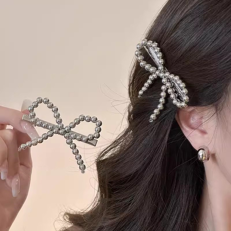 🎀พร้อมส่งจากไทย🎀D-05กิ๊บติดผมมุกโบว์ กิ๊บติดผมโบว์ไข่มุกขนาด5cm. กิ๊บไข่มุกสไตล์เกาหลี