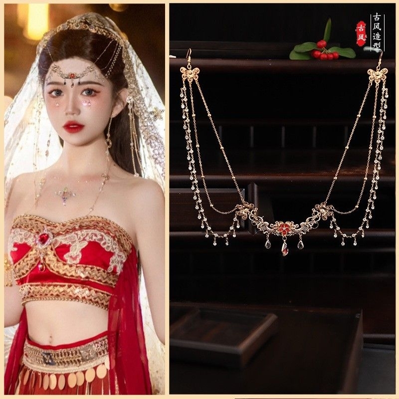 E3/4 HB-50พร้อมส่งในไทย สร้อยแต่งผมผู้หญิง สวยอลังการมากๆงานดี  สินค้าสต็อคในไทยพร้อมส่ง