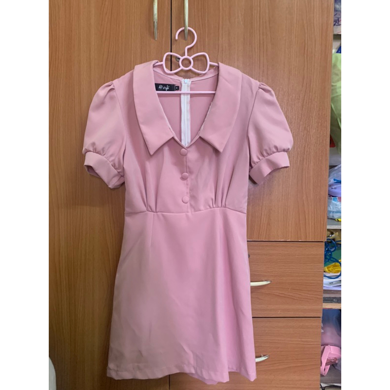 🌸 เดรสกระโปรงสีชมพู ป้าย AP Style ไซต์ M