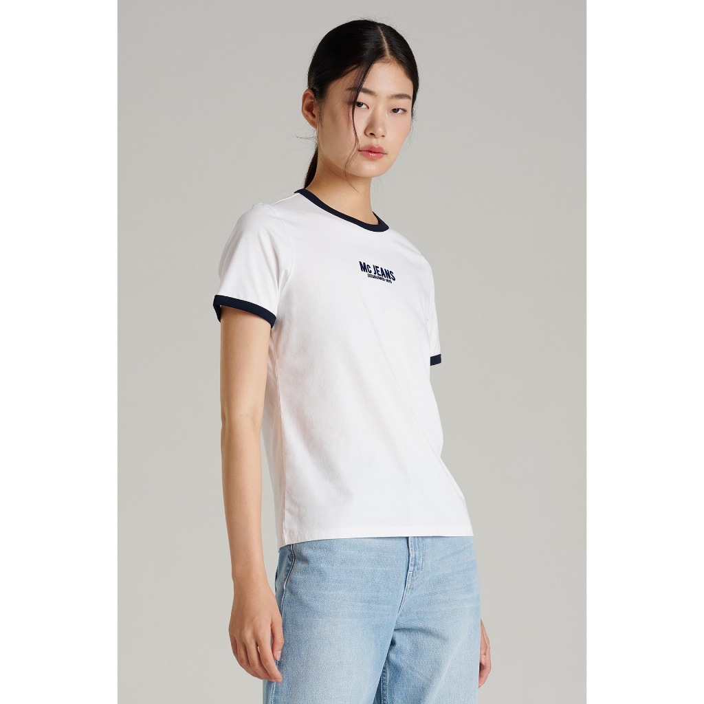 Mc jeans เสื้อยืดแขนสั้นผู้หญิง คอกลม  MTTZ854