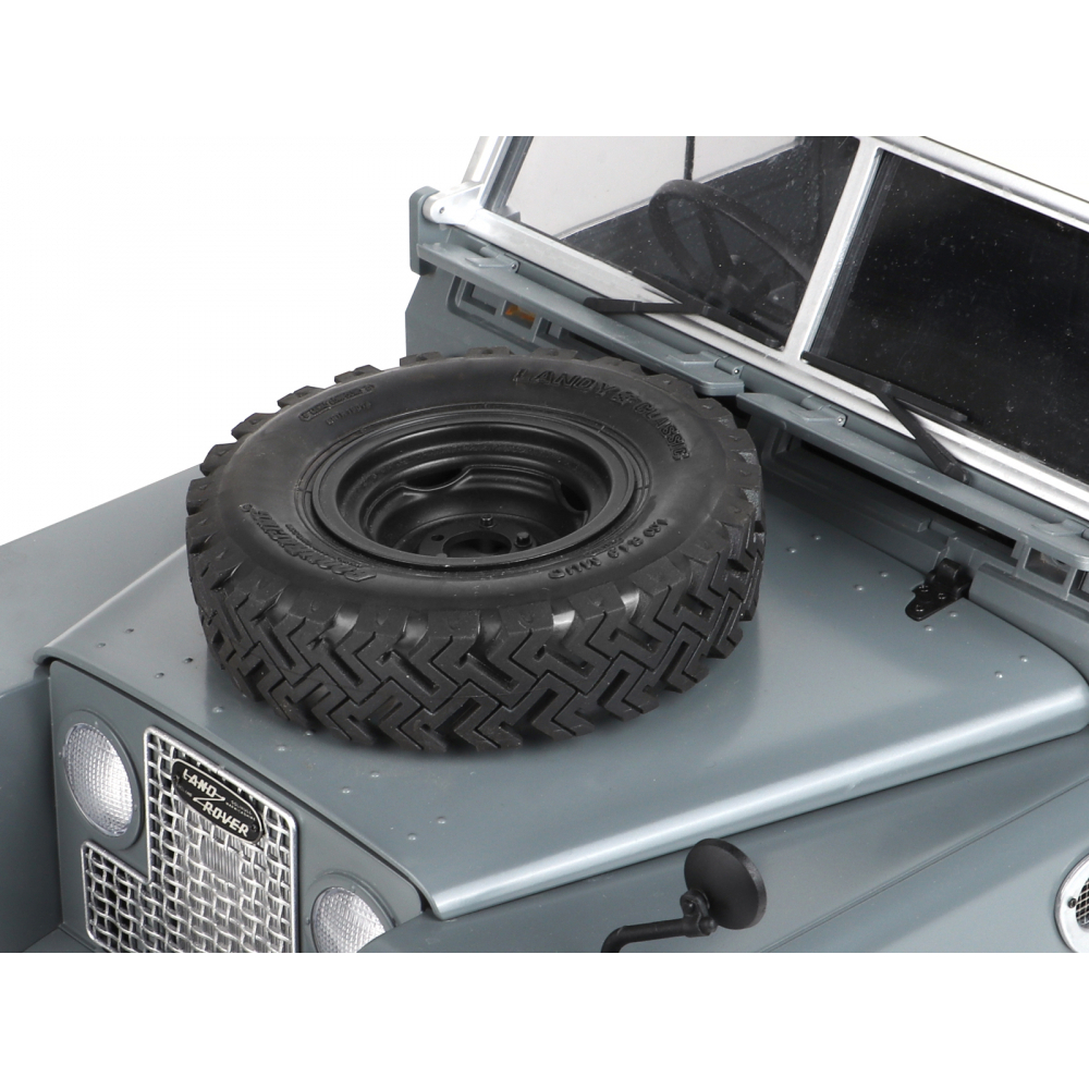 *ของแต่ง BRX02367F : Boom Racing Spare Wheel and Tire with Mount for Series Land Rover® Razor Bonnet for BRX02 88