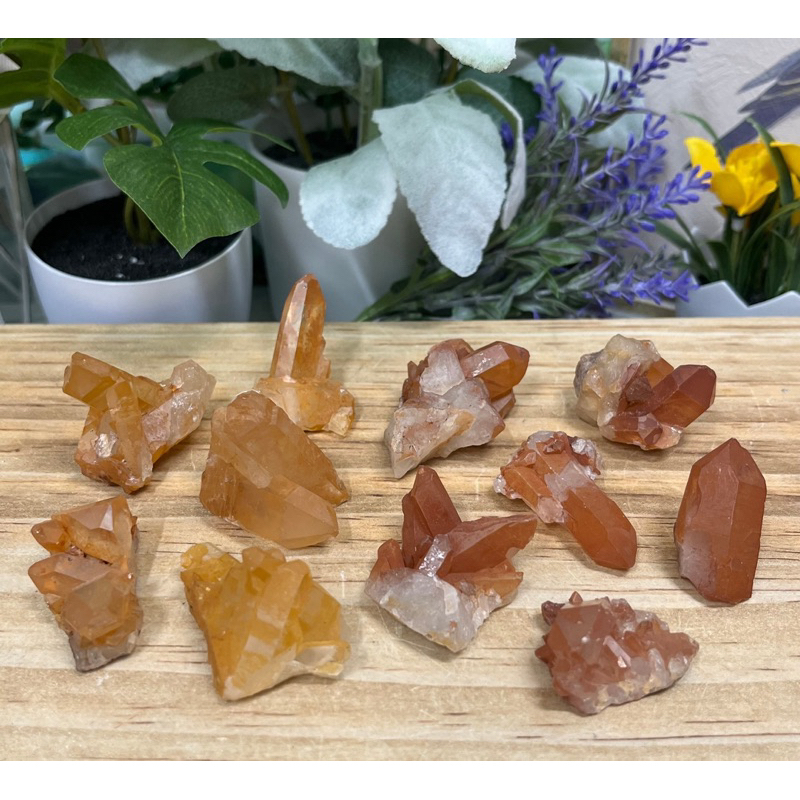 1 PC Raw Tangerine Quartz Cluster (0.5" - 2") Rough Quartz Crystal - Raw Tangerine Quartz Crystal Cl