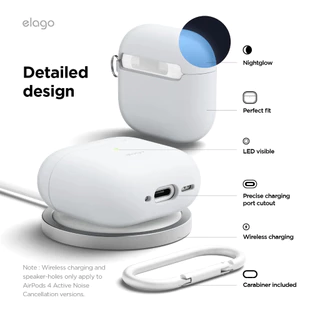 elago เคส สำหรับ AirPods 4 Silicone Hang Case วัสดุ Premium Silicone ของแท้จากตัวแทนจำหน่าย