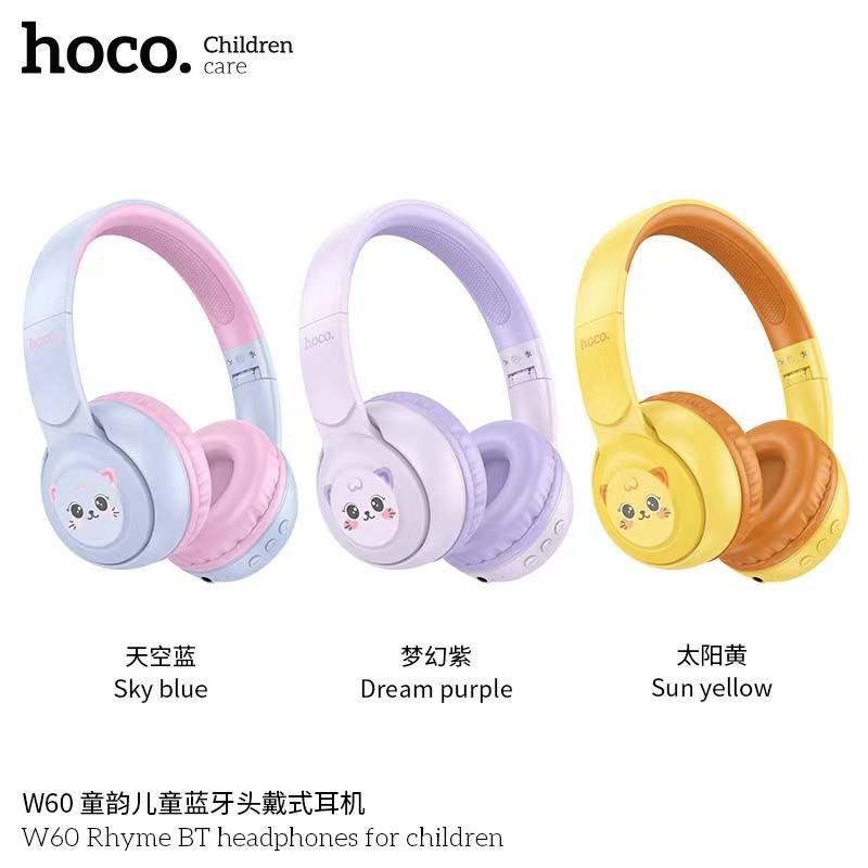 หูฟังครอบหูไร้สาย Hoco W60 BT Headphones for children พร้อมไมโครโฟน ตัดเสียงรบกวน พับได้ สำหรับเด็ก