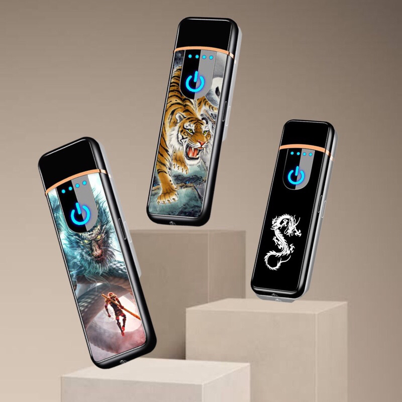 ที่จุดไฟไฟฟ้า รุ่นใหม่ น้ำหนักเบา สกรีนลายเท่ๆ ชาร์จไฟแบบ usb