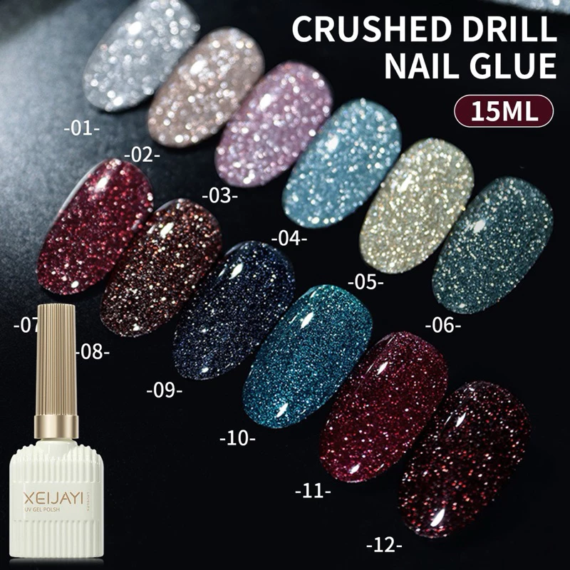 สีทาเล็บเจล สีแฟลชเม็ดละเอียด ระยิบระยับแวววาวตา ขนาด 15ml สินค้าพร้อมส่ง