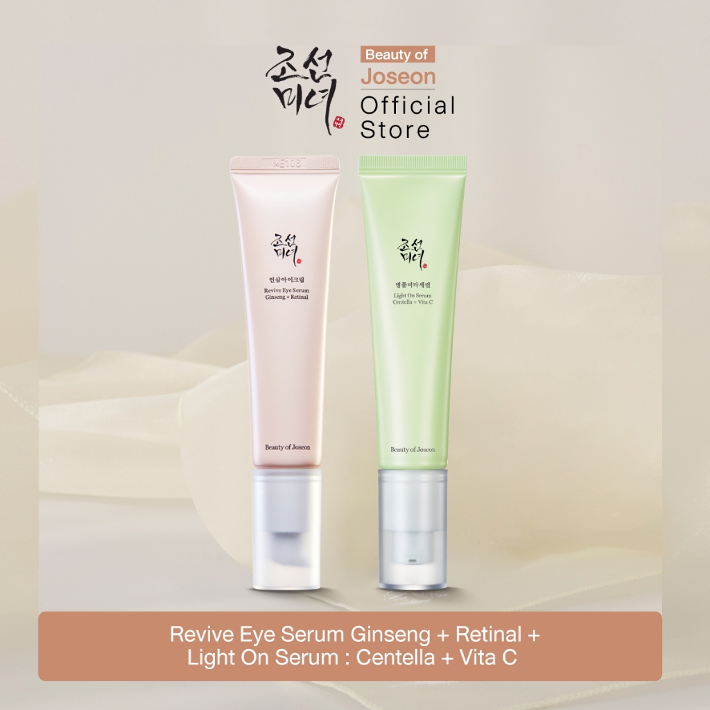 [ SET ] Beauty of Joseon Light On Serum :Centella + Vita C & Beauty of Joseon Revive Eye Serum Ginseng + Retinal 30 ml.