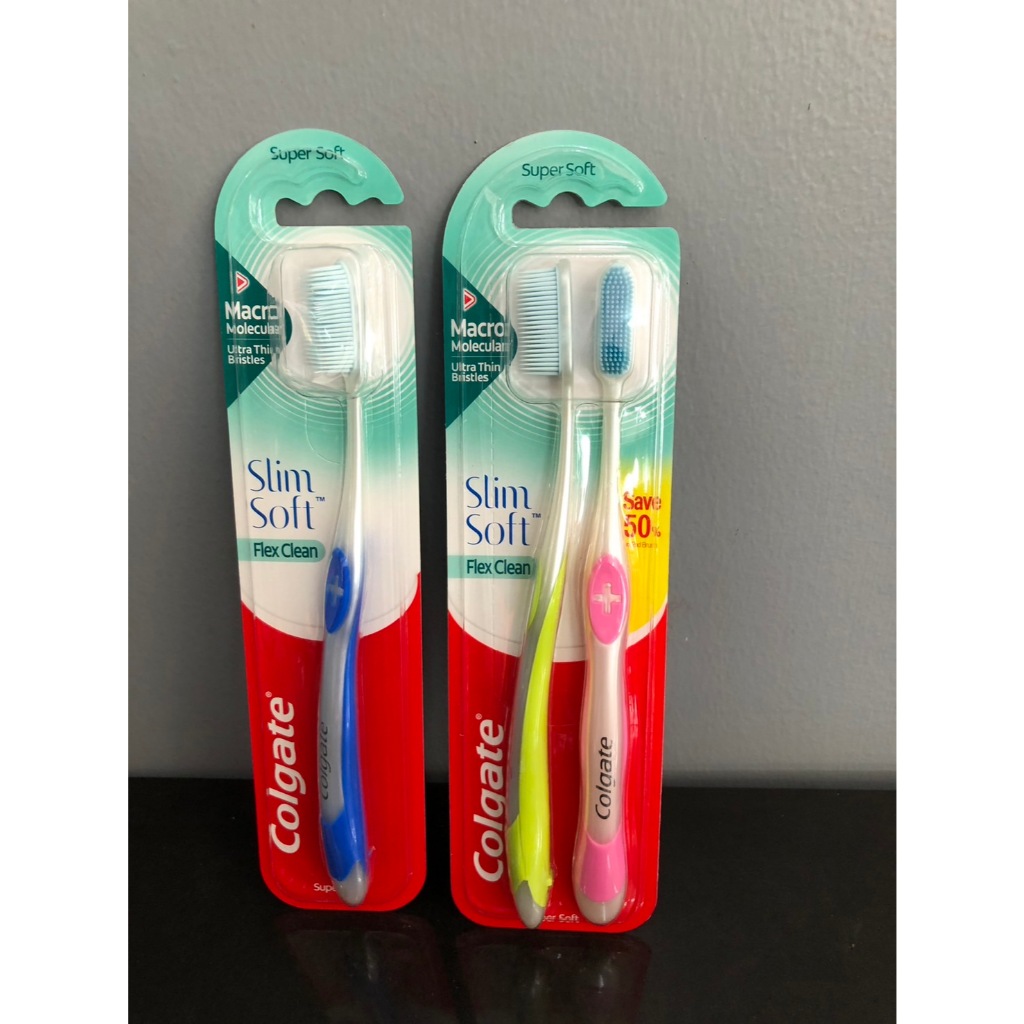 Colgate Toothbrush Slim Soft Flex Clean คอลเกต แปรงสีฟัน สลิมซอฟท์ เฟลกซ์คลีน (แพ็คเดี่ยว&แพ็คคู่)