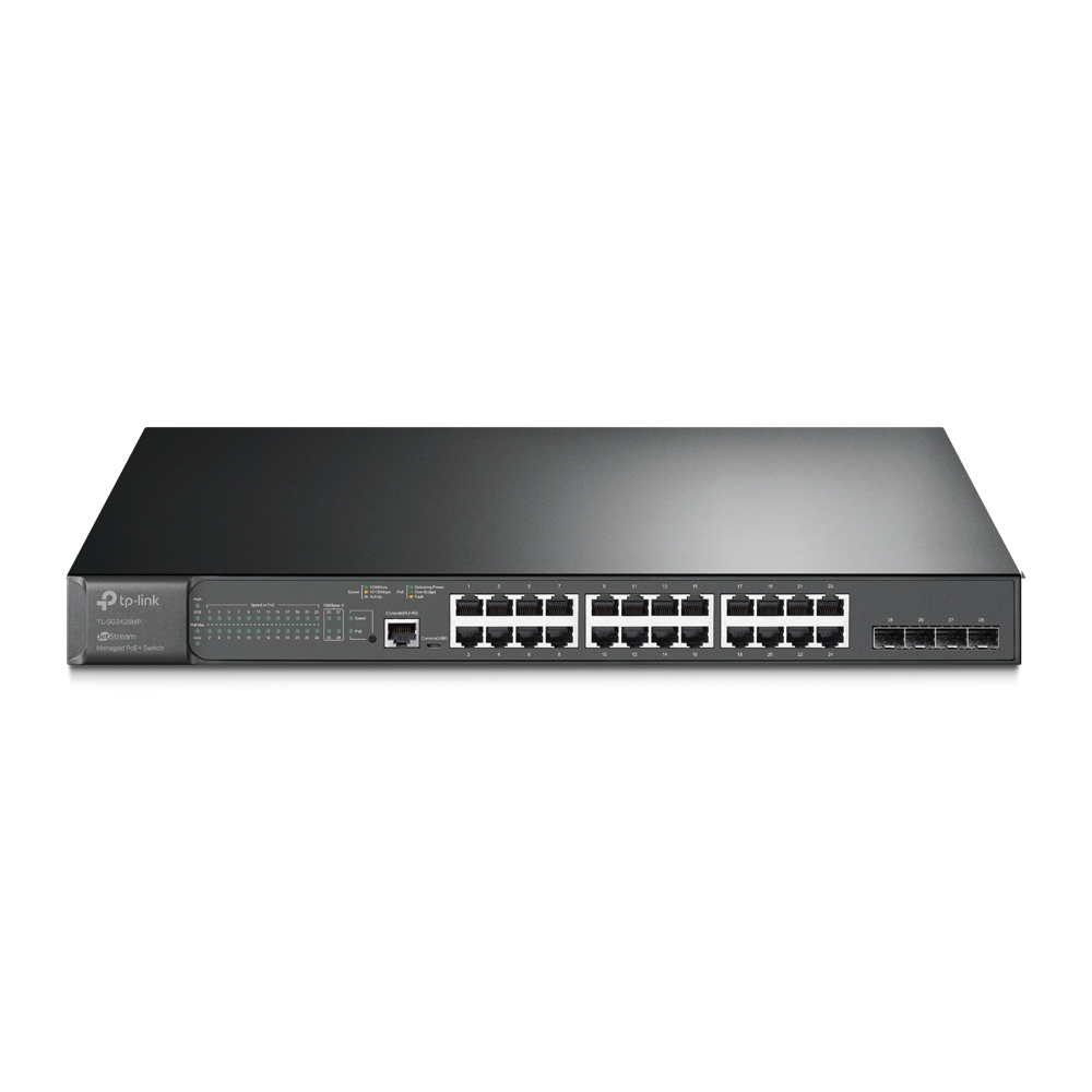 TP-LINK JetStream 28-Port Gigabit L2 Managed Switch with 24-Port PoE+ รุ่น TL-SG3428MP -Lifetime