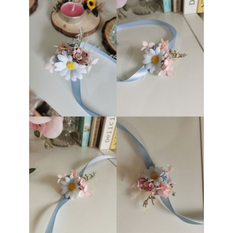 Memoryofflower ข้อมือเพื่อนเจ้าสาว เข็มกลัด ธีมดอกเดซี่Daisy ราคา ถูกที่สุด ดีลบีเคเค แกลเลอรีภาพที่ 3